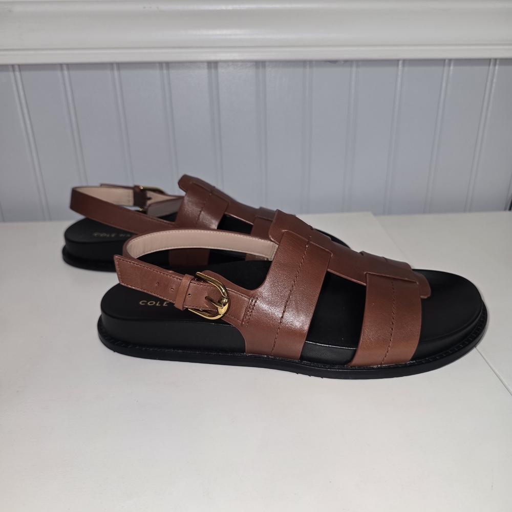 Cole Haan Brown Leather Slingback Sandals